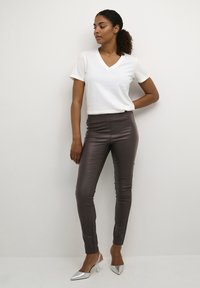 Dames legging naadloos voor fitness en krachttraining koffiebruin