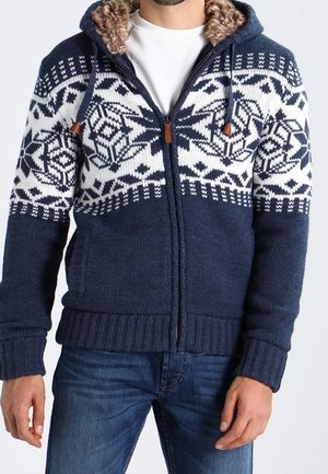 Strickjacke - mottled dark blue