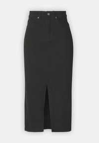 SIRI FRONT SLIT - Uska suknja - black denim