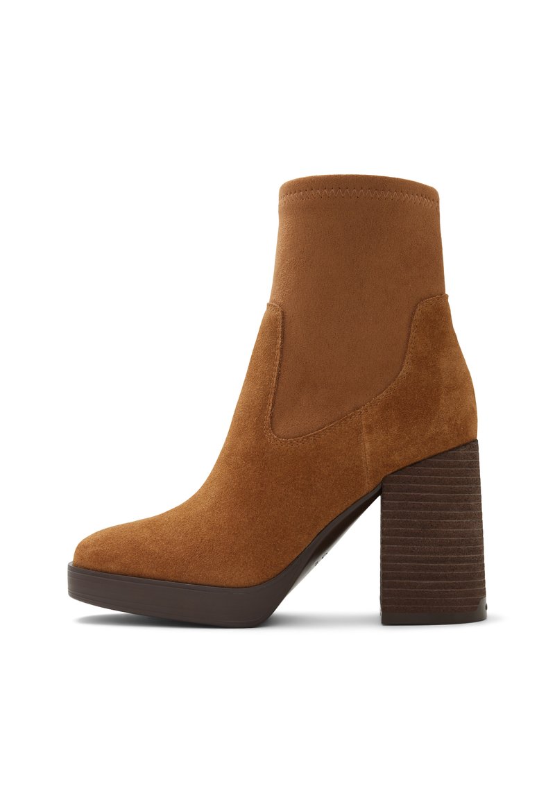 ALDO Enkellaarsjes met plateauzool donkerbruin ALDO Enkellaarsjes met plateauzool donkerbruin