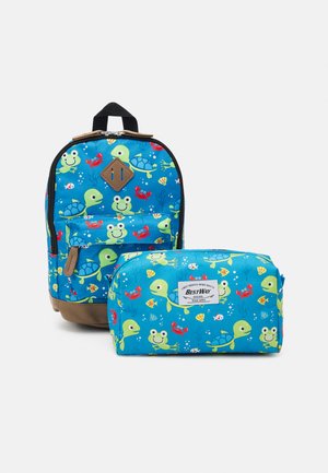 BEST WAY UNDERWATER TURTLE PRINT KIDS BACKPACK &KIDS WALLET SET UNISEX - Reppu - blue