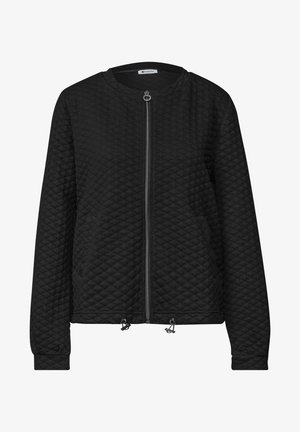 Street One, JACKET WITH A CREW NECK AND TEXTURED FABRIC - Veste légère - black