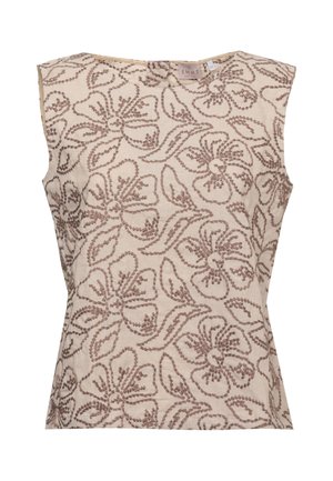 Marella, TOP CON RICAMO - Camicetta - beige