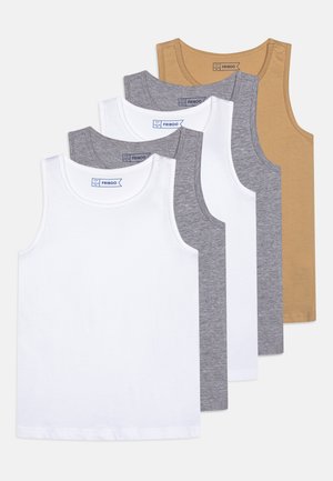 5 PACK - Unterhemd/-shirt - white/mottled light grey/mottled beige