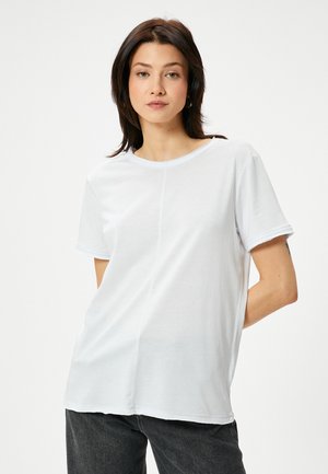 Koton SHORT SLEEVE REGULAR FIT CREW NECK  - Camiseta básica - white