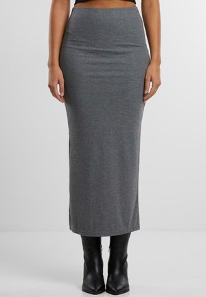 Urban Classics HIGH SLIT - Pencil skirt - darkgreymelange