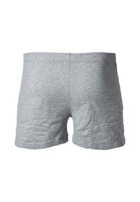 Bóxer de algodón gris con una cinturilla elástica, textura suave y un diseño sencillo. Sin patrones ni acentos visibles.
