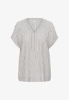 KAFFE CURVE KCMILLE WING SL BLOUSE - Blúz - chalk black stripe
