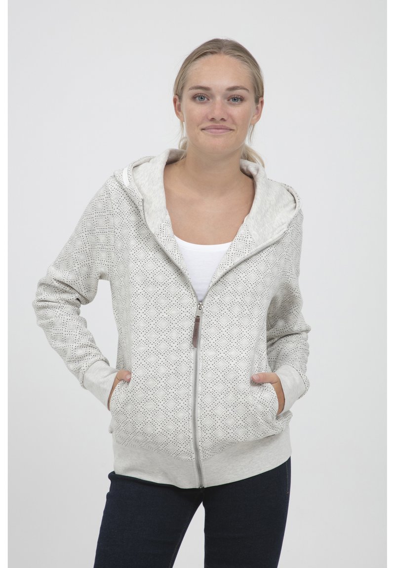 Oxmo VENDELA - Majica s kapuljačom i patentnim zatvaračem - light grey
