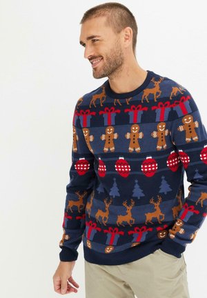 MIT WEIHNACHTSMOTIV - Maglione - blue