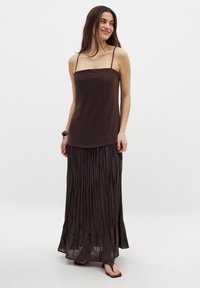 SHEER SLIP - Maxi dress - brown