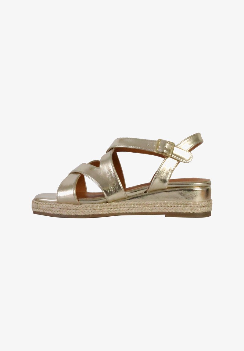 Divine Factory SANDALES COMPENSÉES À BRIDE - Espadrilles - or