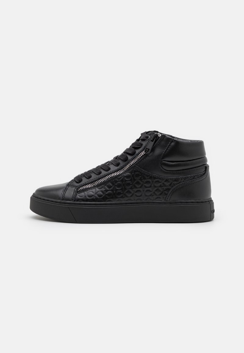 Calvin Klein TOP LACE UP ZIP MONO - Sapatilhas de cano alto - black