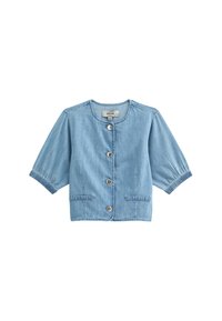 PUFF SLEEVE BUTTON DOWN - Blusa - blue