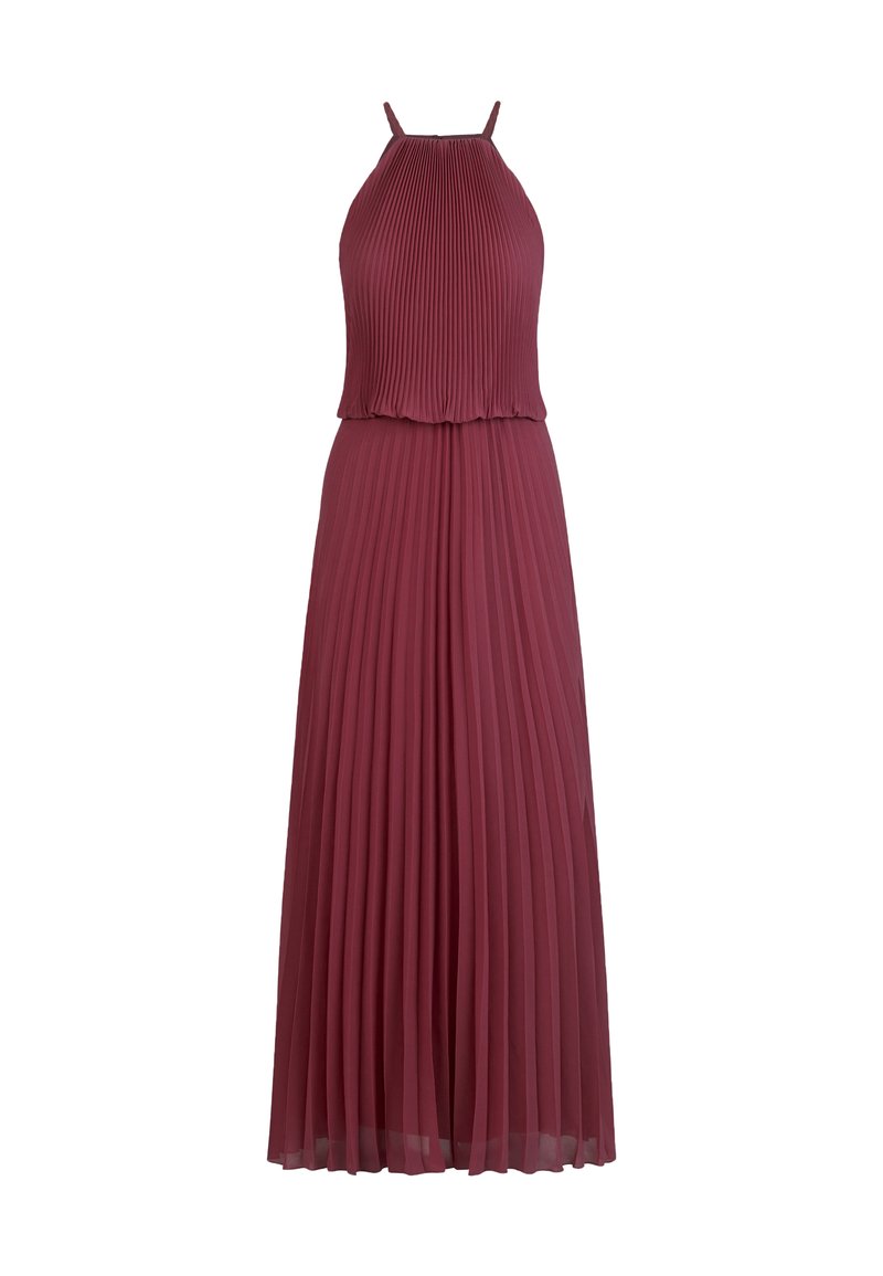 makeup for a burgundy dress Charlotte Pleated Long Dress main image 1