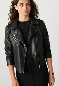 Next BIKER - Jachetă din imitație de piele - black