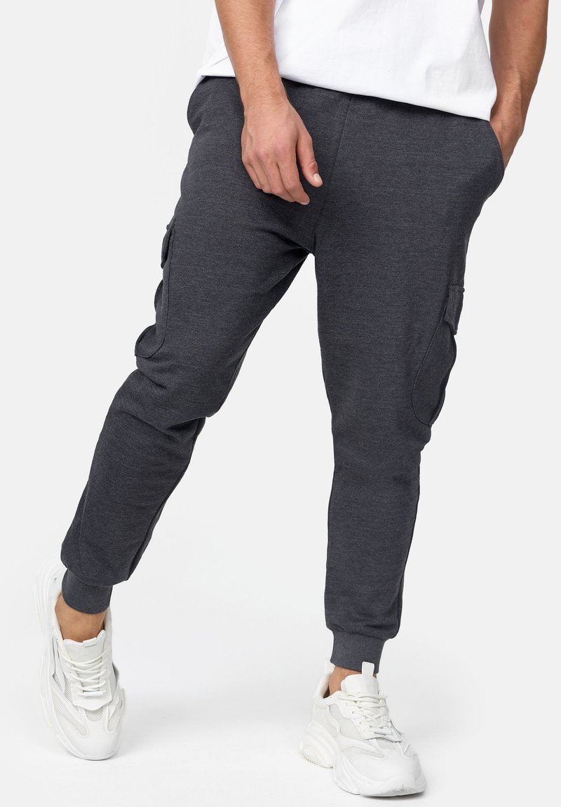 INDICODE JEANS BENDNER - Oldalzsebes nadrágok - charcoal mix