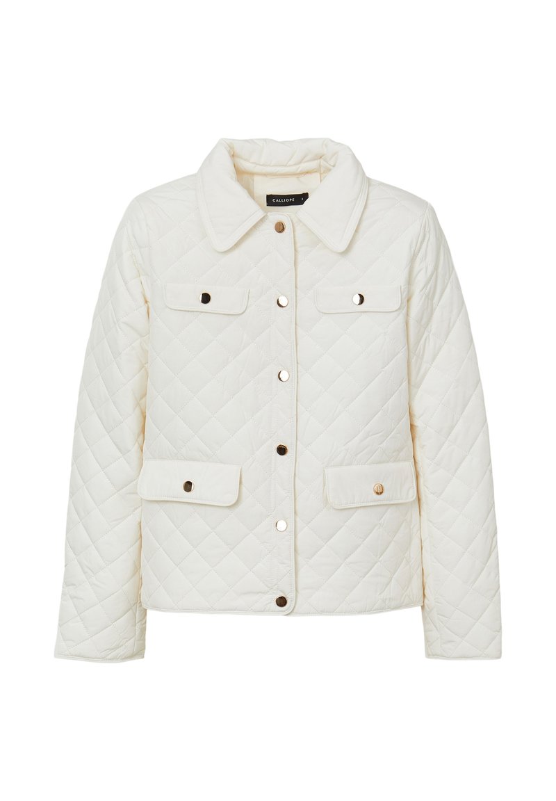 Calliope IMBOTTITO BOTTONI ORO - Veste mi-saison - bianco