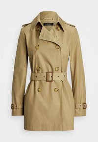 DOUBLE BREASTED COTTON BLEND TRENCH COAT - Trench - birch tan