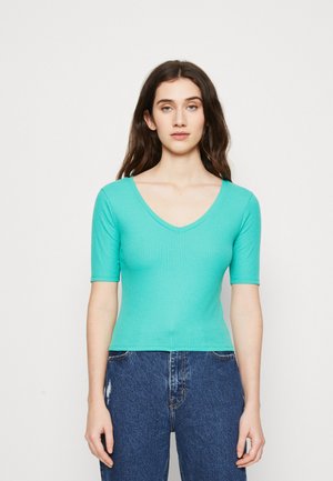 JDY JDYMAJA V NECK SHORT - Βασικό μπλουζάκι - marine green