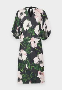 VOLUME SLEEVES MIDI DRESS - Robe de jour - umber windflower