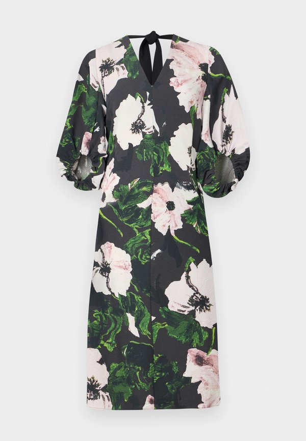 VOLUME SLEEVES MIDI DRESS - Day dress - umber windflower4