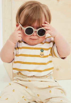 Minories, STRIPED SHORT-SLEEVE BABY BODYSUIT UNISEX - Body - yellow