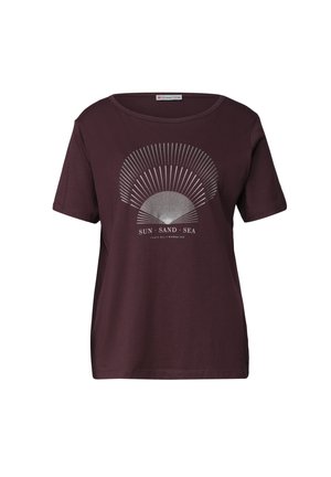 Street One, T-SHIRT MIT RUNDHALS UND FOLIENDETAILS - Camiseta estampada - rustic rouge