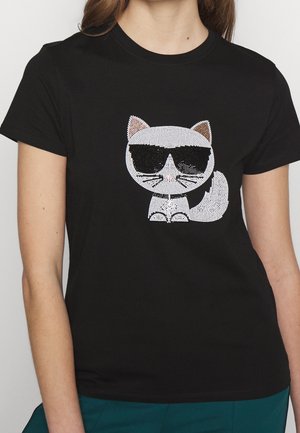 T-shirt med print - black