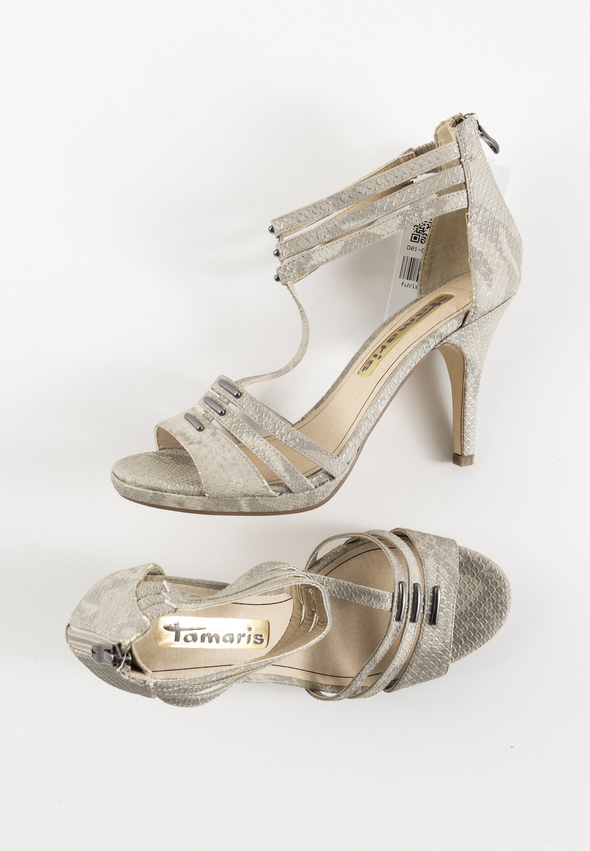 Tamaris High Heel Sandalette silver/silberfarben (Pre-owned