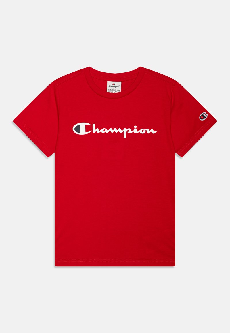 Champion ICONS CREWNECK CONTRAST LOGO UNISEX - Printtipaita - red