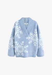 Unselected, blue snowflake boucle
