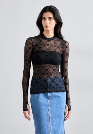 RECYCLED HIGHNECK - Langarmshirt - black