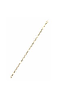 Kuldne ahelkott, millel on omavahel ühendatud lingid, siledast materjalist ja karabiiniga sulgemine. Pikkus sobib randmele kandmiseks.