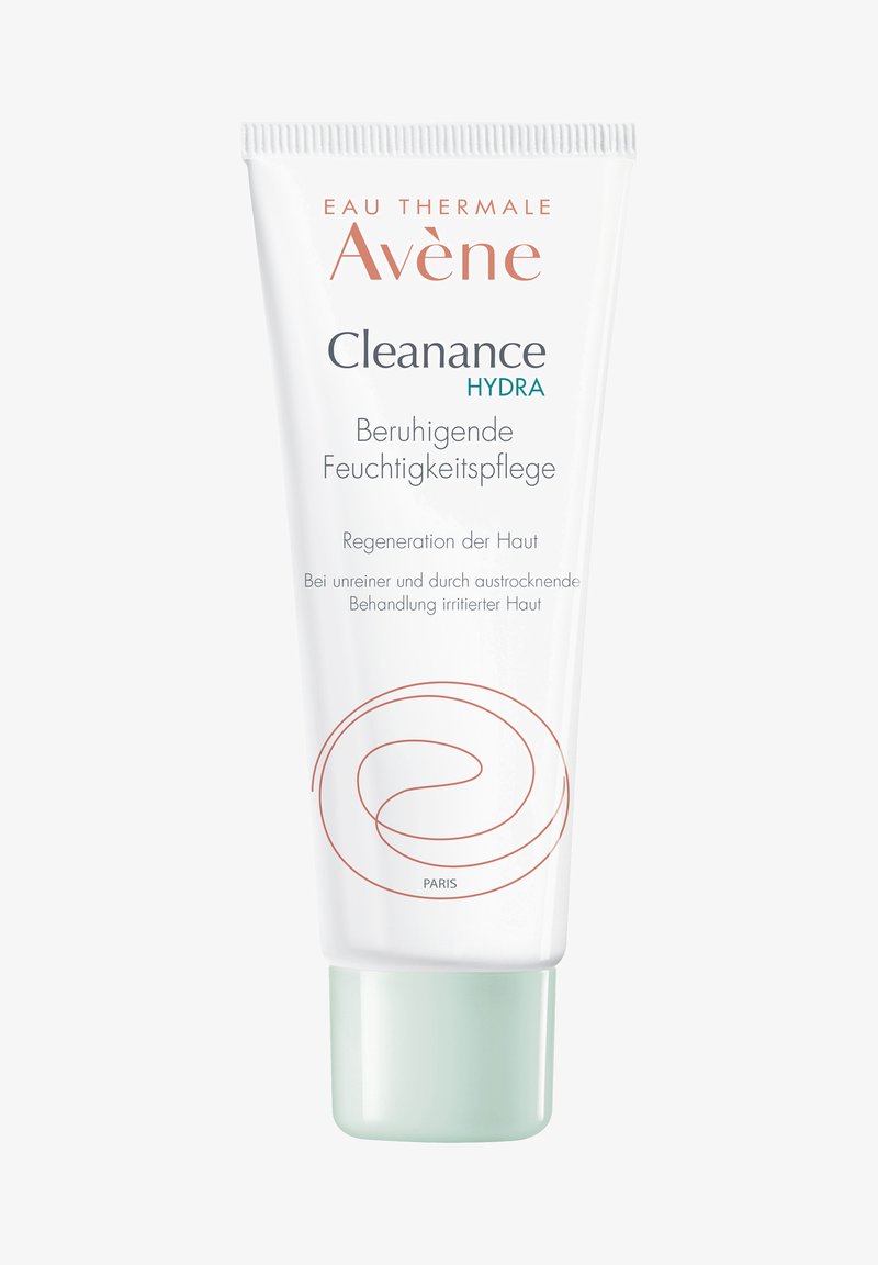Avène Cleanance Hydra soothing moisturizer for skin regeneration, designed for impure and irritated skin, white tube with green cap.