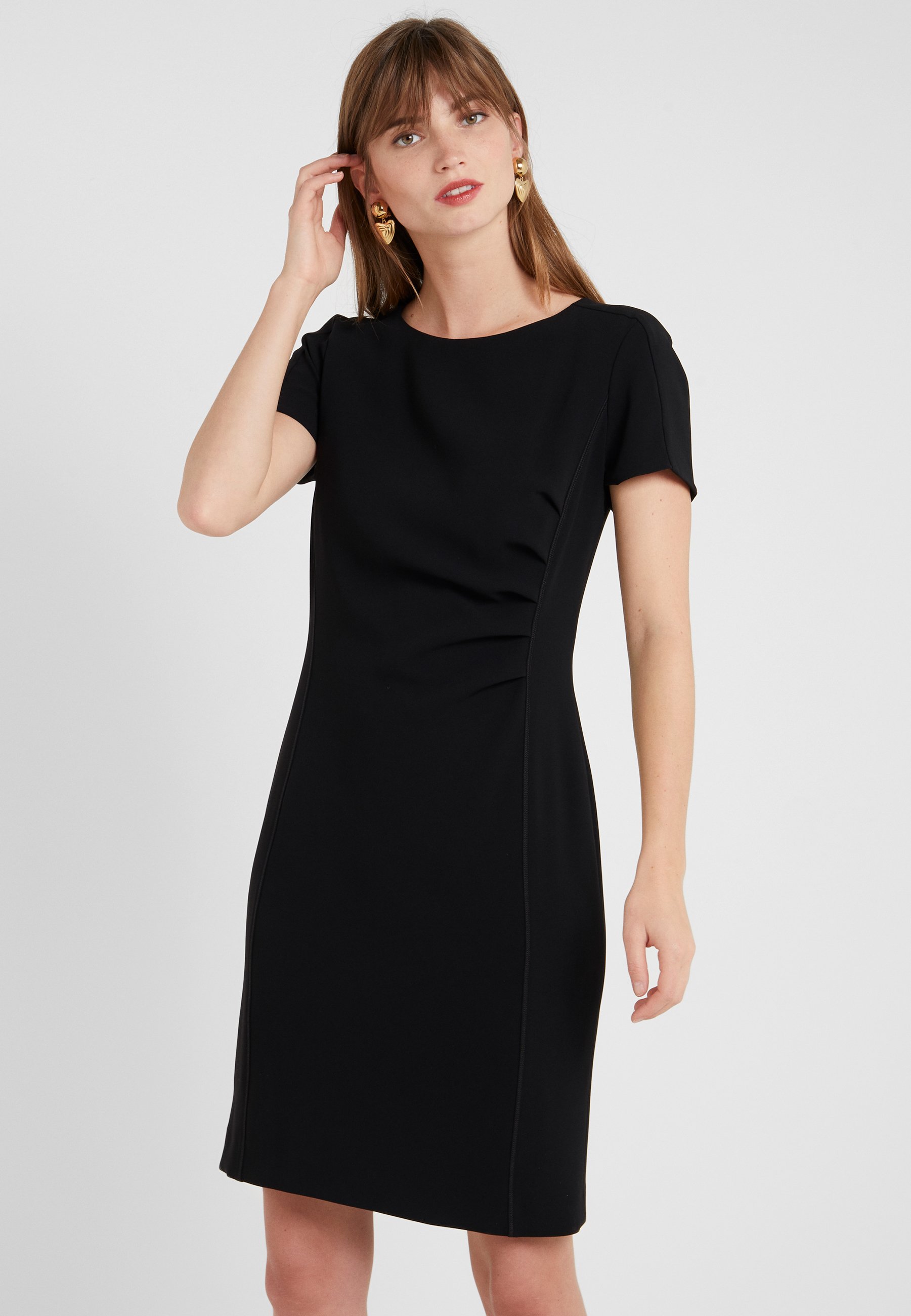 smart black shift dress