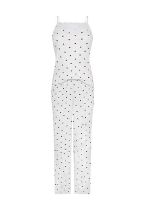 Hunkemöller, PJ CAMI PANT RIB LACE PRINT SET - Pyjama - pristine