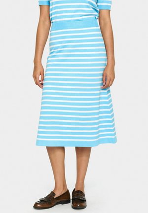 MILASZ STRIPED - A-line skirt - ethereal blue ice stripe
