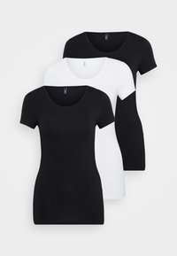 ONLLIVE LOVE O NECK 3 PACK - T-shirt basic - white/black