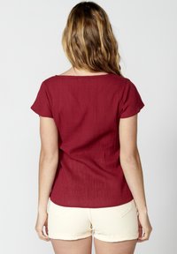 Koroshi SHORT SLEEVE PLEAS - Camicetta - granate maroon
