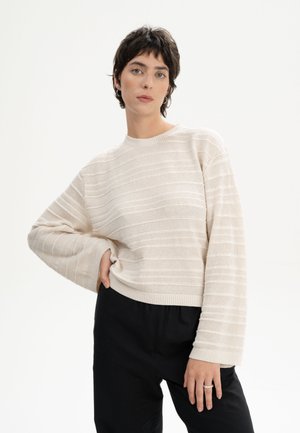 STRUKTURIERTER JALIDI - Jumper - cream melange