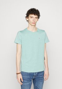 Tommy Jeans SLIM JASPE CREW NECK - T-shirt básica - turquoise