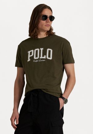 Polo Ralph Lauren CUSTOM SLIM FIT LOGO JERSEY T-SHIRT - T-shirt imprimé - canopy olive