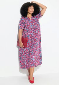 Ulla Popken TINY FLORAL EMPIRE - Jurk - marine