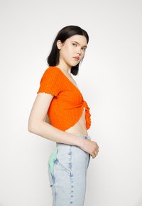 Neon & Nylon CROPPED TIE - Μπλουζάκι με στάμπα - harvest pumpkin