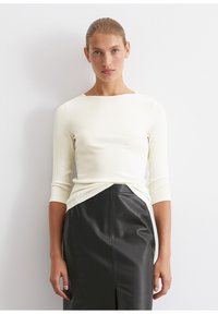 Marc O'Polo 3/4 SLEEVE FINE BINDING AT NECK - Långärmad tröja - salty white