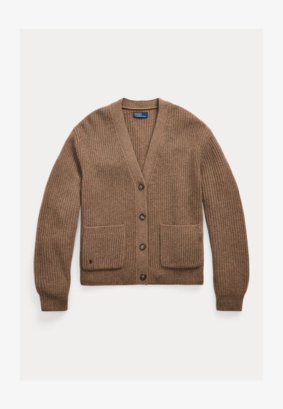 Polo Ralph Lauren WOOL-CASHMERE V-NECK CARDIGAN - Cardigan - light brown melange