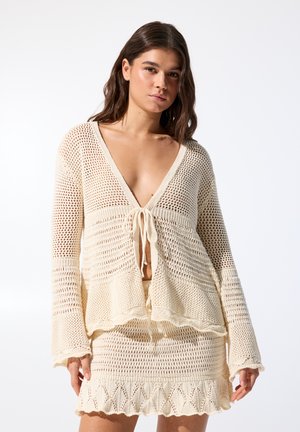 PULL&BEAR CUTWORK - Cardigan - beige
