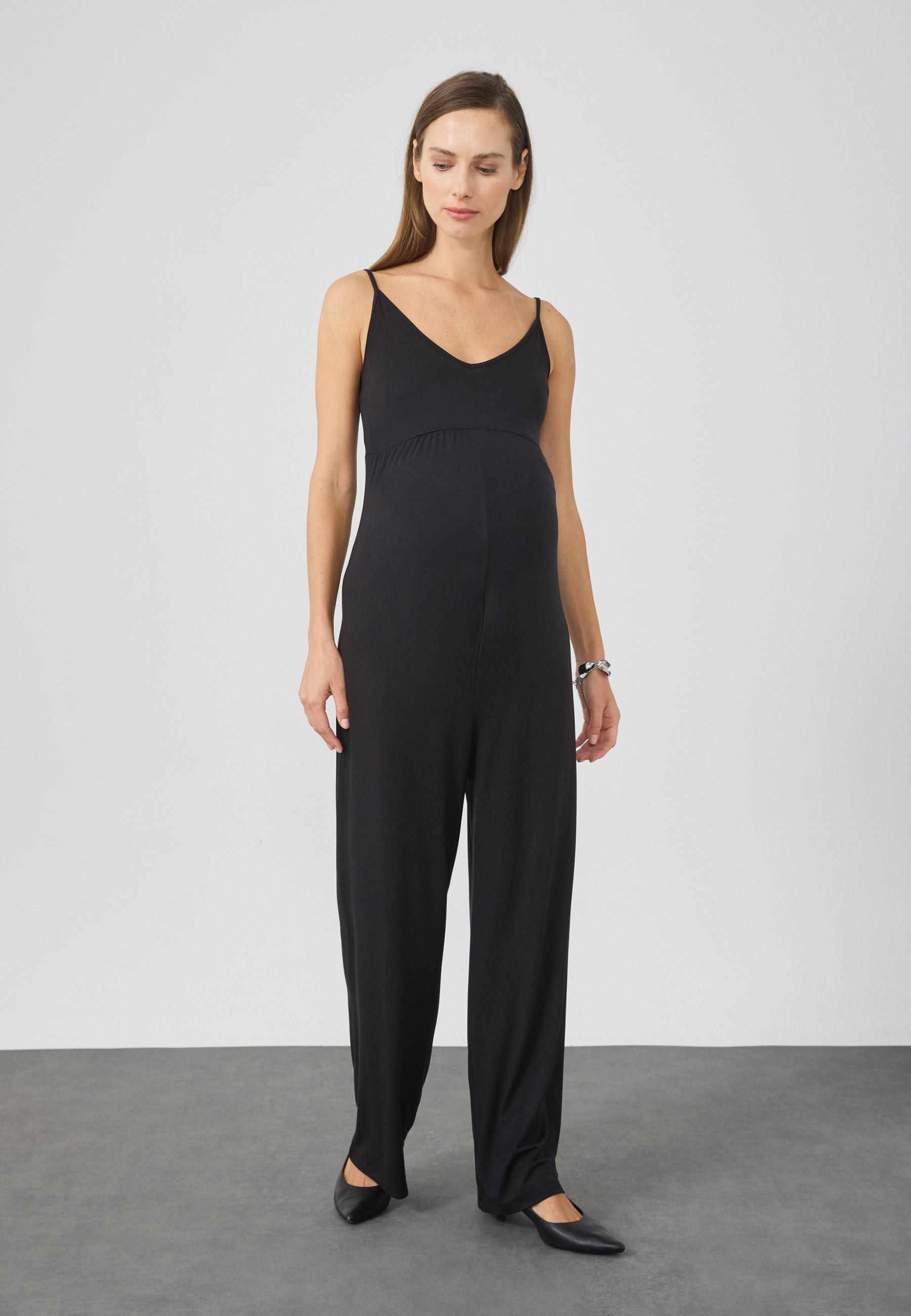 パンツ Gadid Anoniem DUDU / BLACK Jumpsuit Anna Field MAMA STRAPPY WIDE LEG - Jumpsuit - black - Zalando