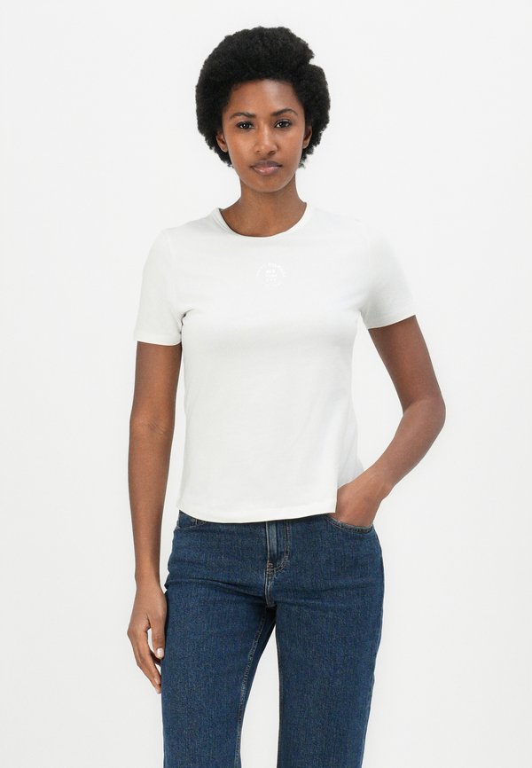 STAMP LOGO SLIM TEE - Print T-shirt - ecru2